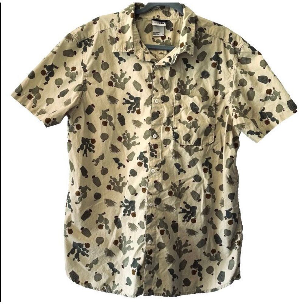NWT The North Face Baytrail Cactus Print Button Up Short Sleeve Shirt Men's XL